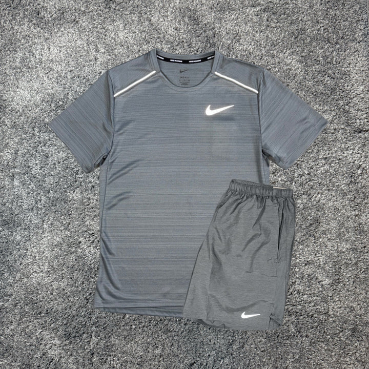 NIKE MILER T-SHIRT GREY & GREY CHALLENGER SHORTS SET